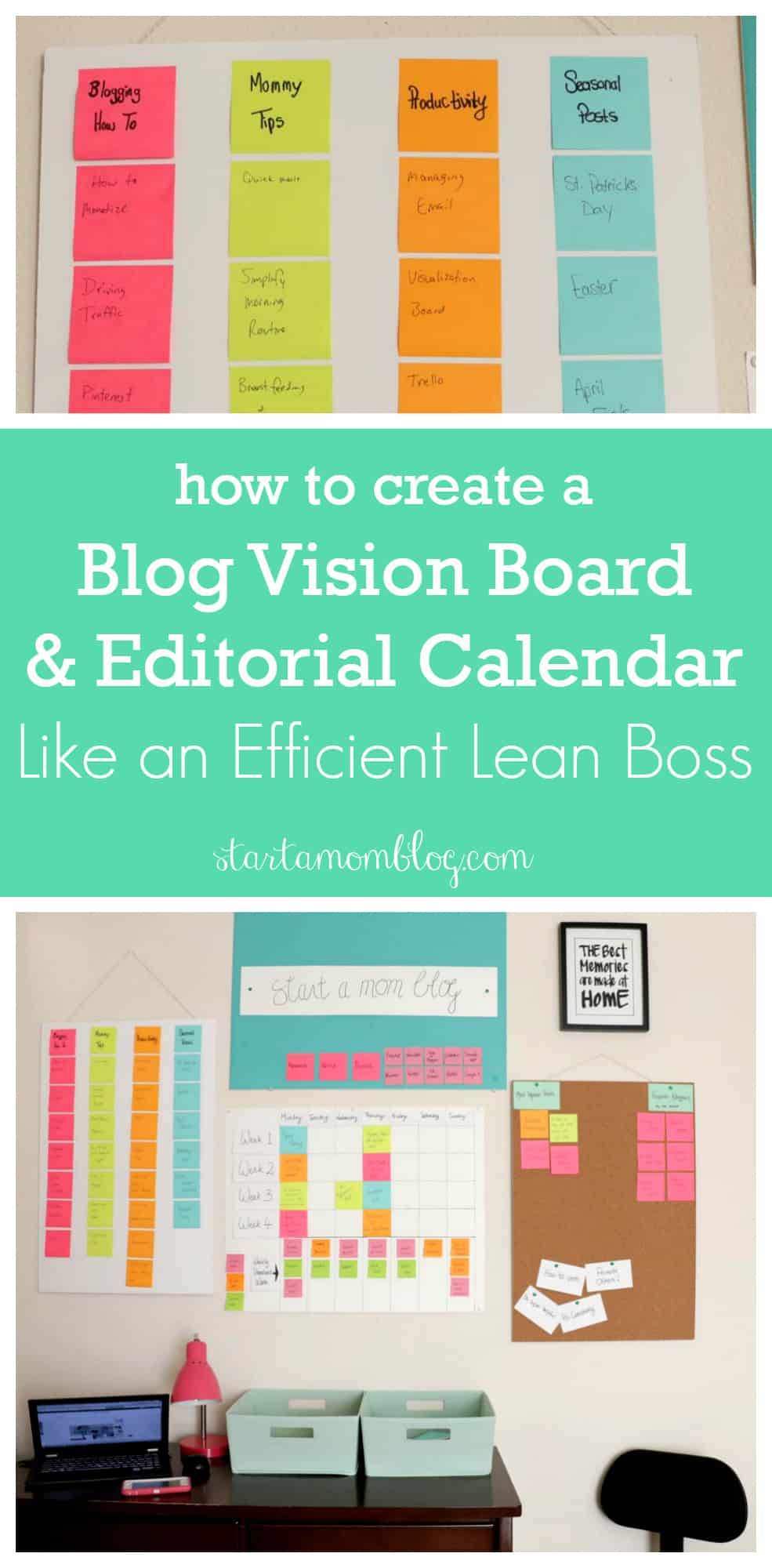 How to create a blog vision board and editorial calendar like an efficient lean boss