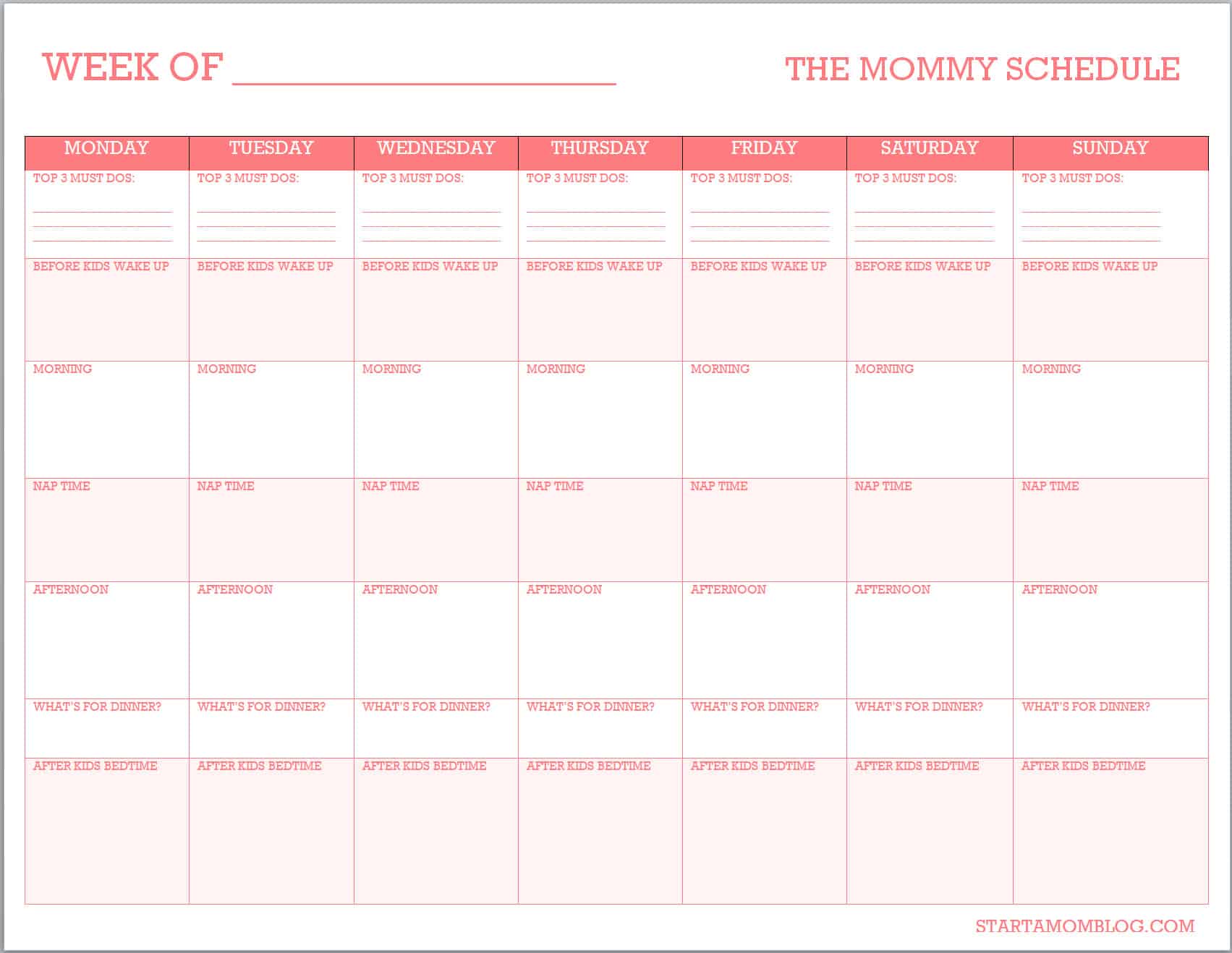The Mommy Schedule