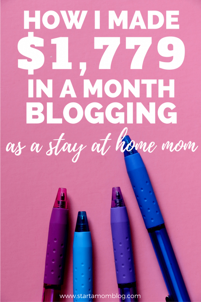 How to make money as a stay at home mom blogging. I made $1,779 in my second income report!