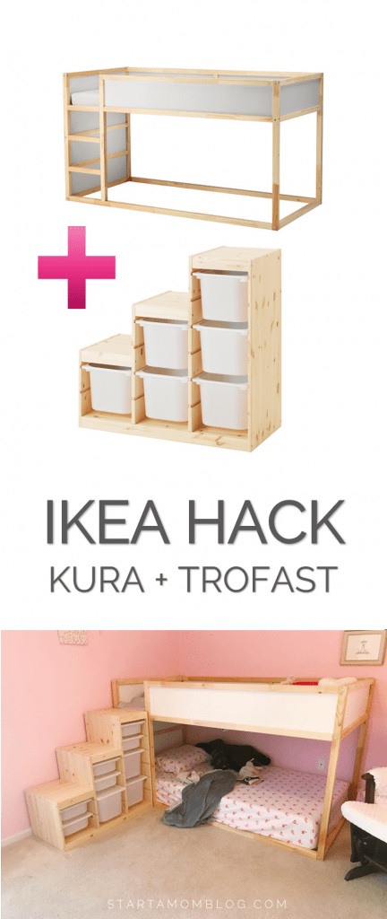 Ikea Hack for a Toddler Bunk bed - KURA plus TROFAST - super cool idea! Saving this for my kids room!