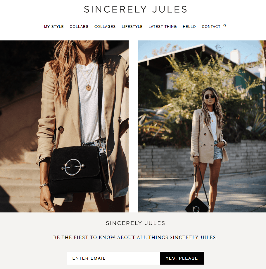 what is a lifestyle blog - example sincerely jules