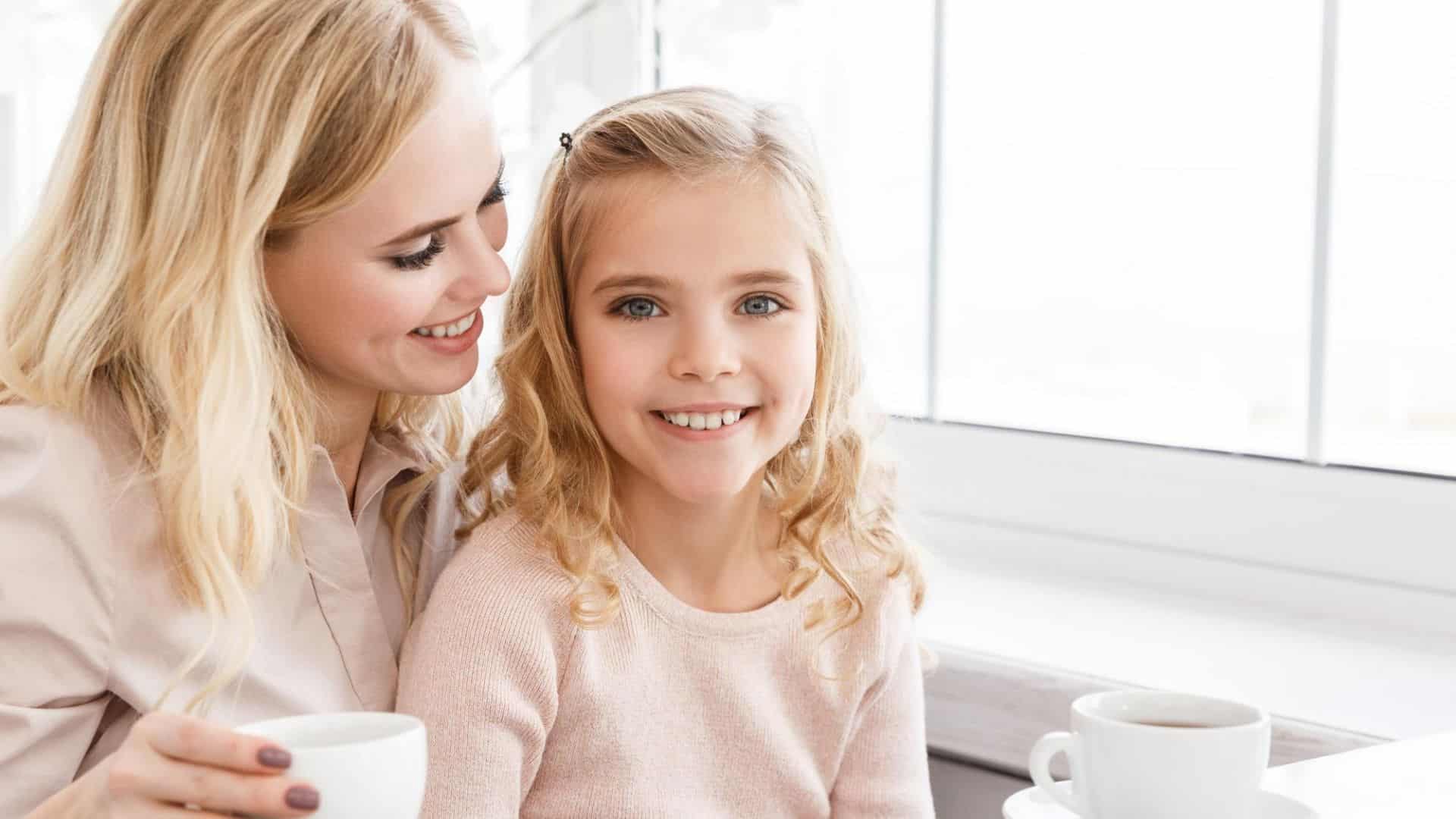 mom and daughter blond
