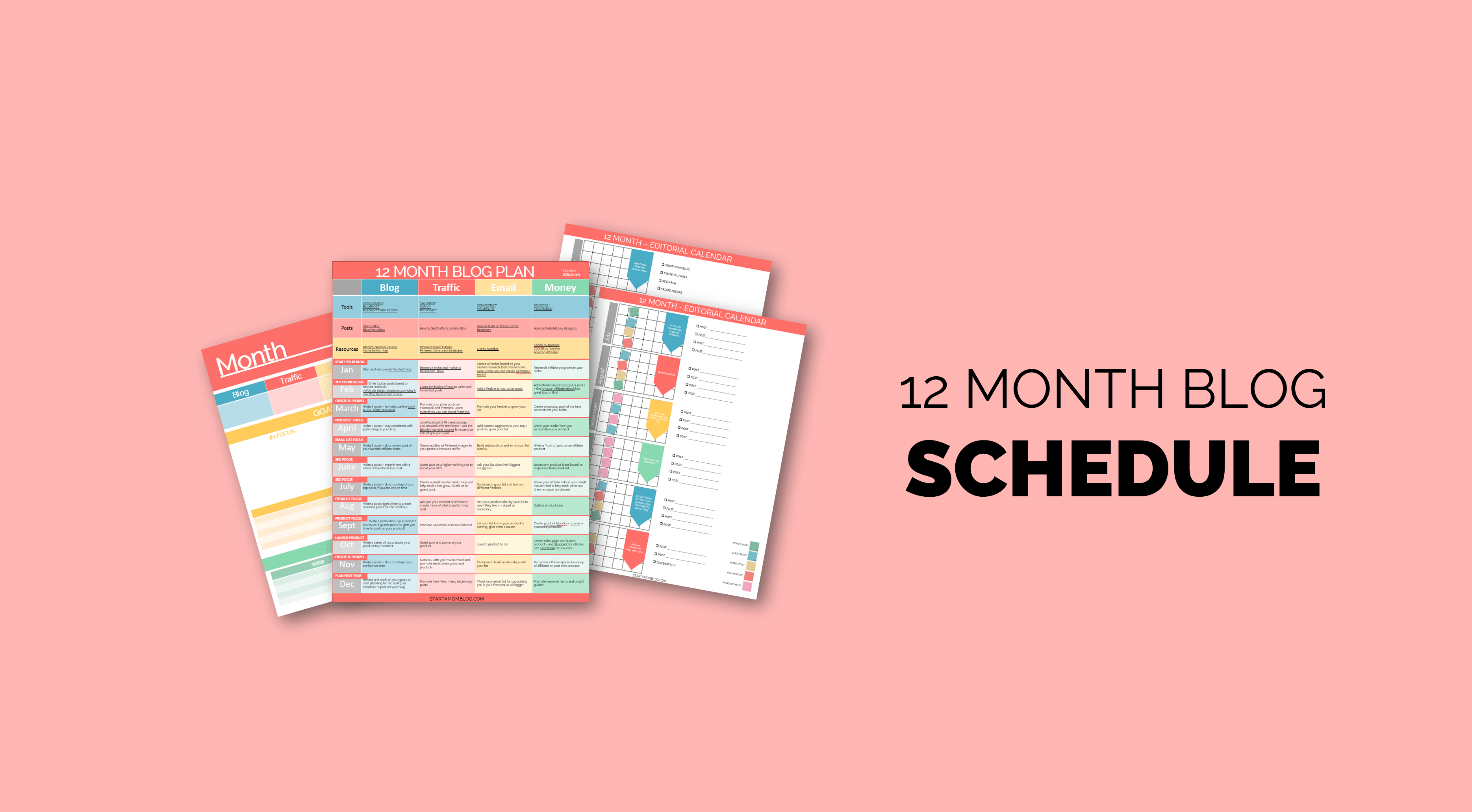 Blog Plan Schedule Template – Monthly Goals to a Full Time Income