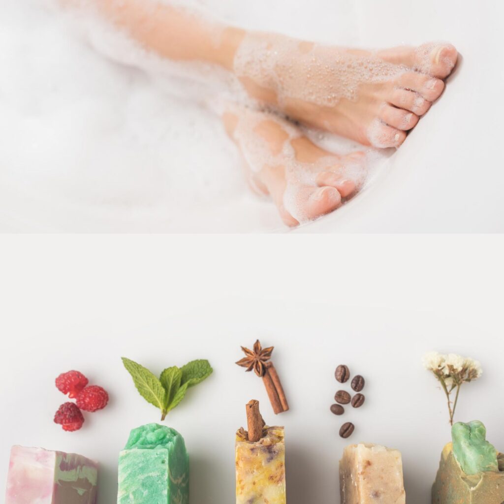 feet picture and hand made soap