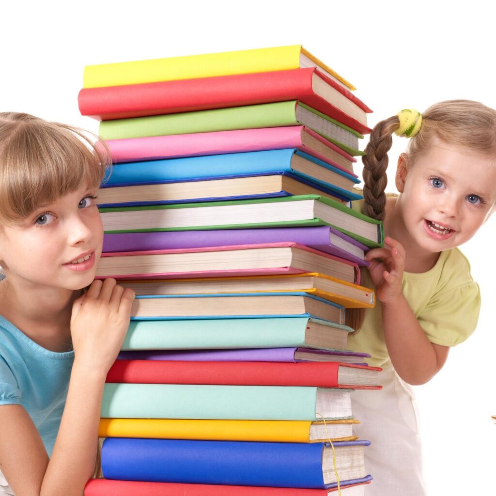 two girls with books
