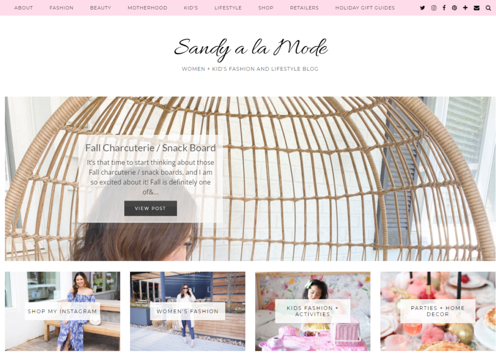 sandy a la mode homepage
